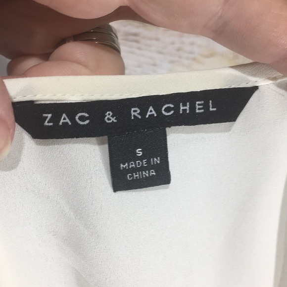 Zac & Rachel cream gold zipper top small pockets - Picture 7 of 8